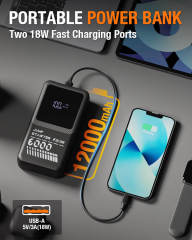 JF Starter F55-6000 | CCA 760, 12000mAh Portable Car Jump Starter & Power Bank | For 8.0L gasoline / 6.0L diesel Engines  |  OEM Customizable,GZ Jolly Flying Ltd