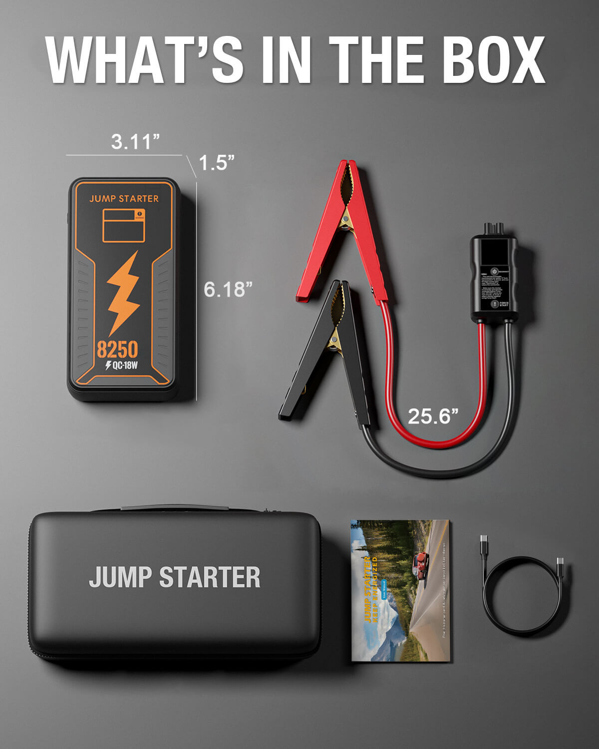 JF Starter F65-8250 | CCA 960, 16000mAh Portable Car Jump Starter & Power Bank | For 10.0L gasoline / 6.5L diesel Engines  |  OEM Customizable,GZ Jolly Flying Ltd