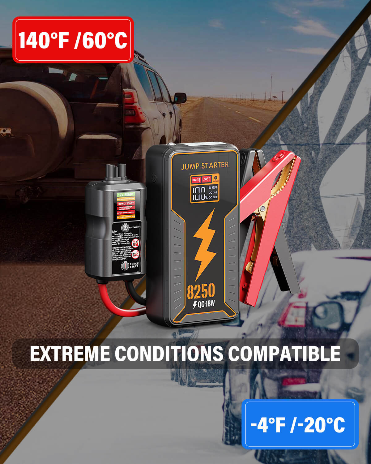JF Starter F65-8250 | CCA 960, 16000mAh Portable Car Jump Starter & Power Bank | For 10.0L gasoline / 6.5L diesel Engines  |  OEM Customizable,GZ Jolly Flying Ltd