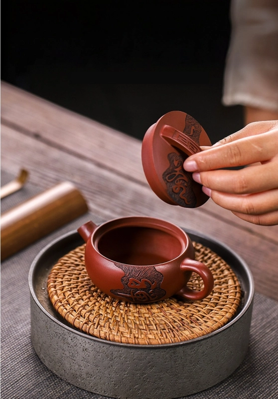 Yixing Handmade Purple Clay Teapot - Dragon Blood Zen
