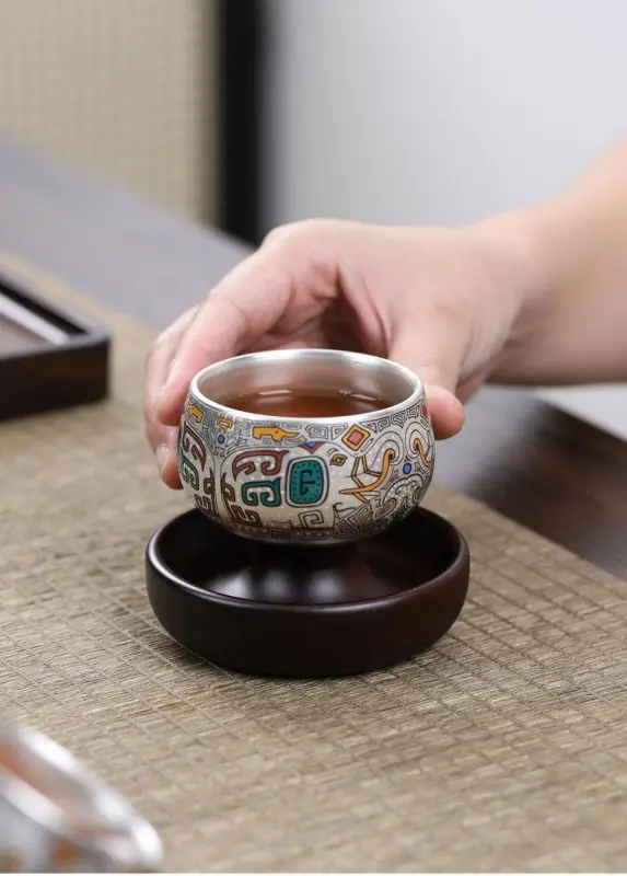 Silver-decorated Tea Set - Ancent Texture