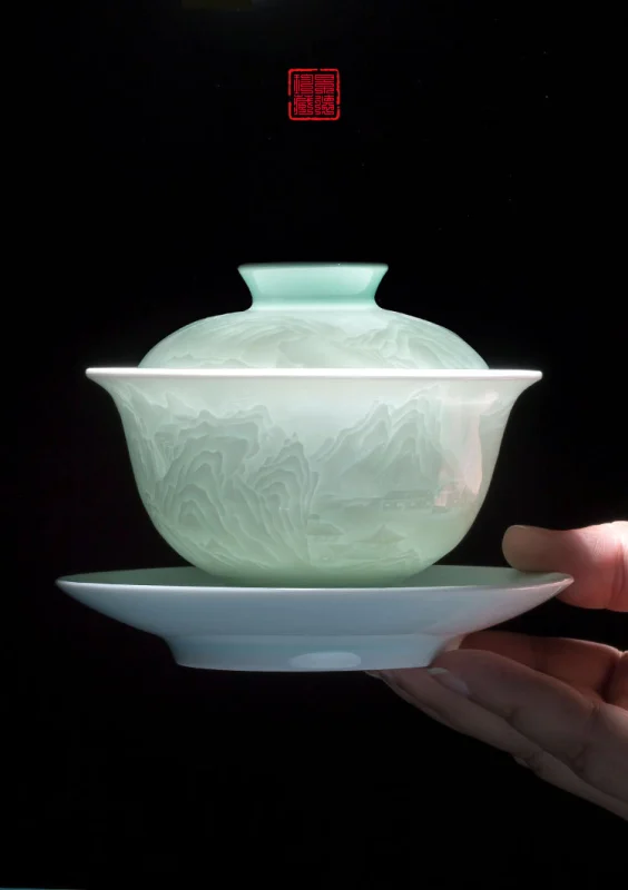 Jingdezhen Kung Fu Tea Set - Thousand Mile River and Mountains