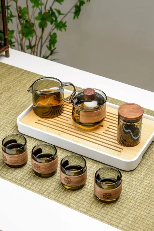 Glass Tea Set - 2024 New Light Luxury Premium Glass Covered Tea Set