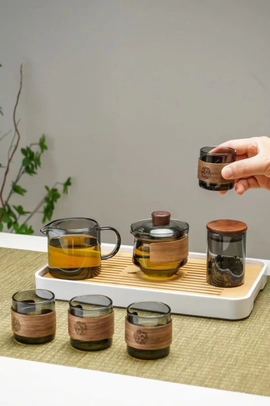 Glass Tea Set - 2024 New Light Luxury Premium Glass Covered Tea Set