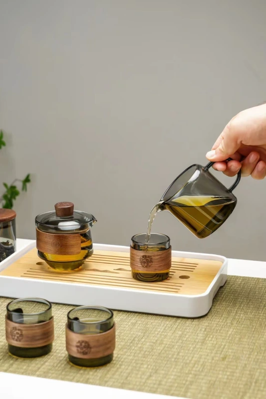 Glass Tea Set - 2024 New Light Luxury Premium Glass Covered Tea Set