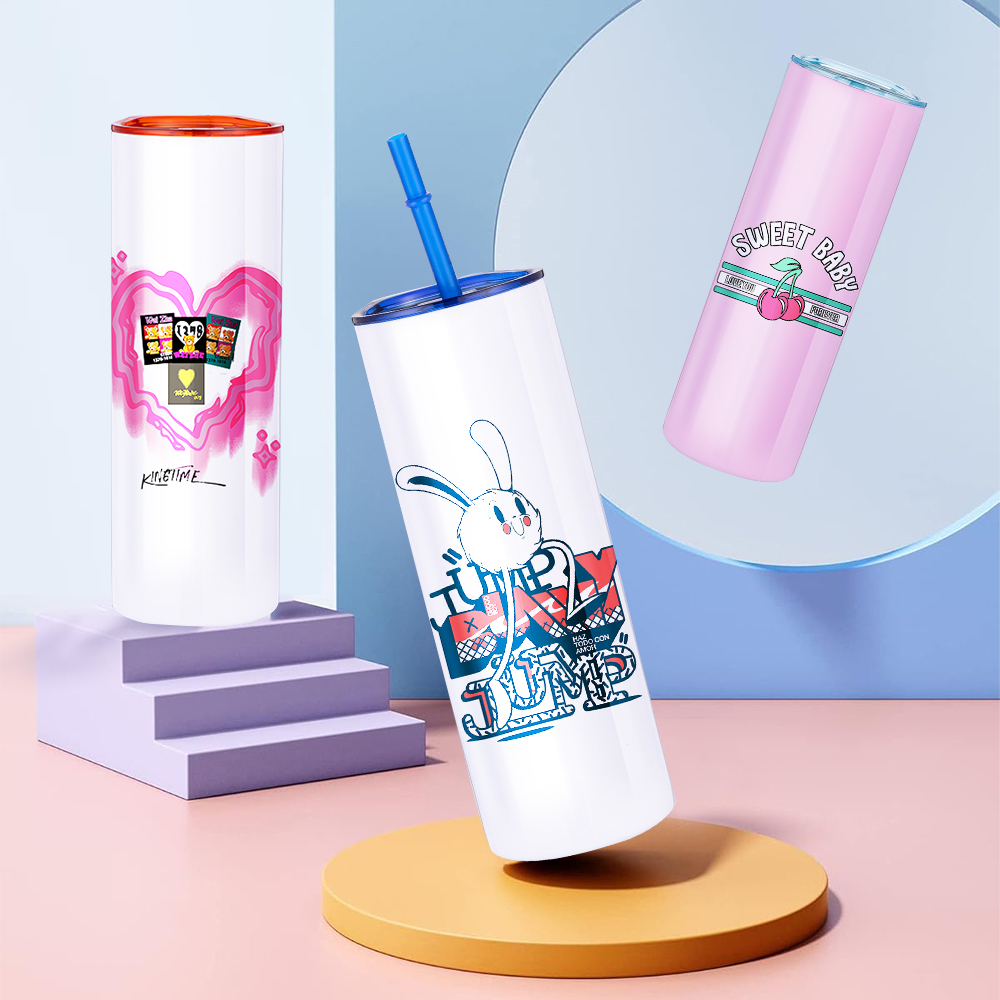 20OZ Sublimation Tumbler With Colored Lids