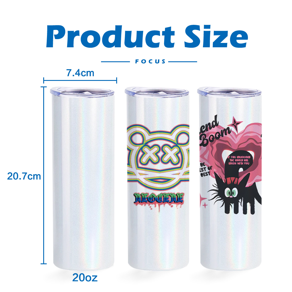 20OZ White Shimmer Sublimation Tumbler