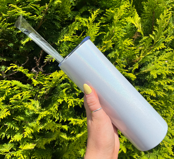 20OZ White Shimmer Sublimation Tumbler