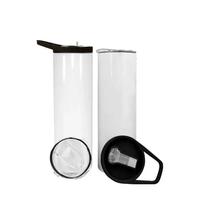 20oz Stainless Double Lids Steel Sublimation Tumbler - Slide Lid and Handle Lid