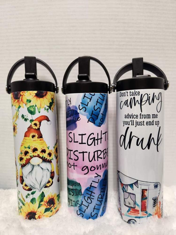 20oz Stainless Steel Sublimation Tumbler with Slide Lid and Handle Lid