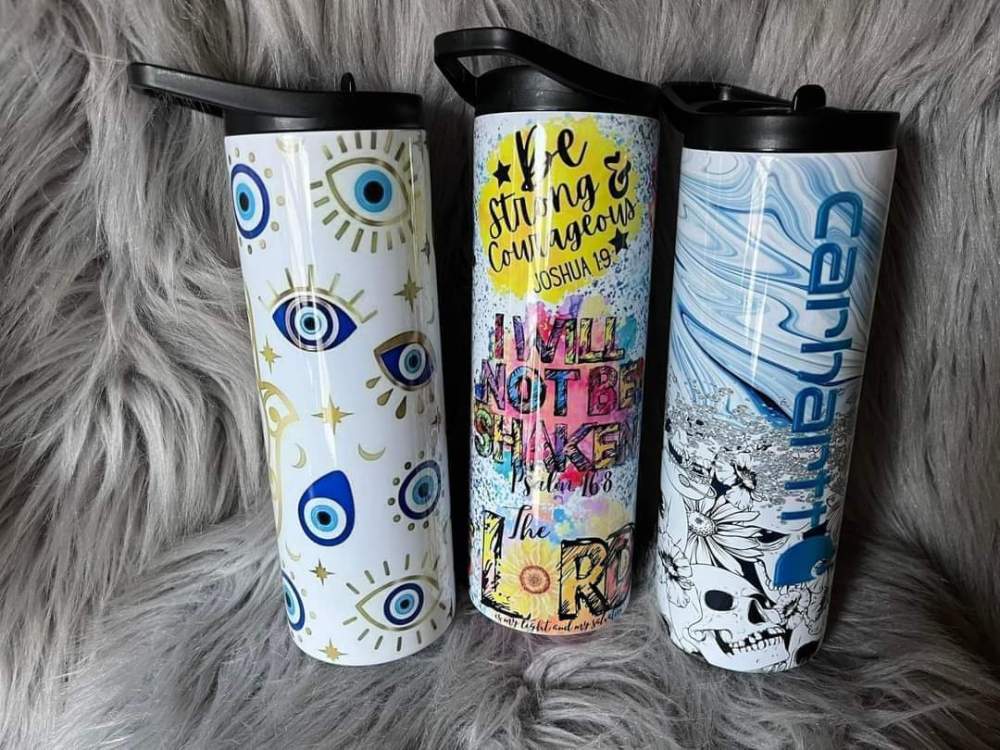 20oz Stainless Double Lids Steel Sublimation Tumbler - Slide Lid and Handle Lid