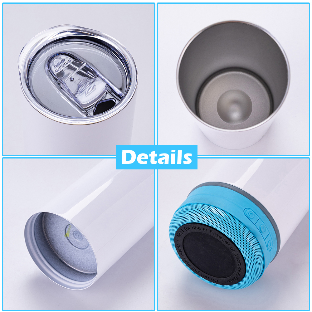 20oz Sublimation Tumblers With Bluetooth Speaker Base
