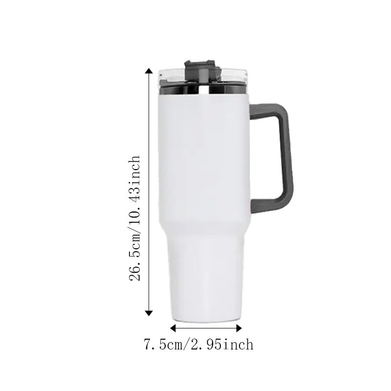 40oz Double Wall Sublimation Tumbler with Colorful Handle & Lid