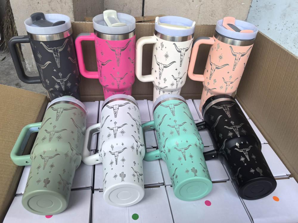 40oz Western Aztec laser engraved Mug