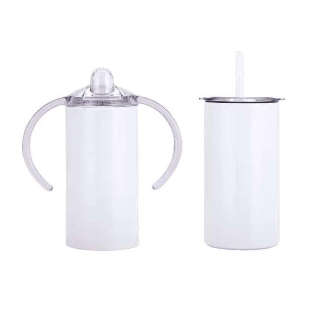 12oz Sublimation Blanks Sippy Cup With 2 Lids