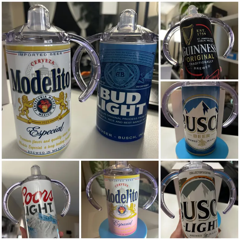 12oz Sublimation Blanks Sippy Cup With 2 Lids