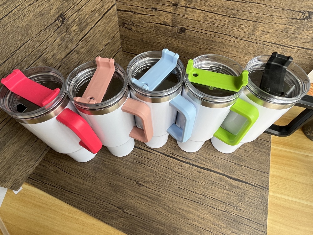 40oz Double Wall Sublimation Tumbler with Colorful Handle & Lid