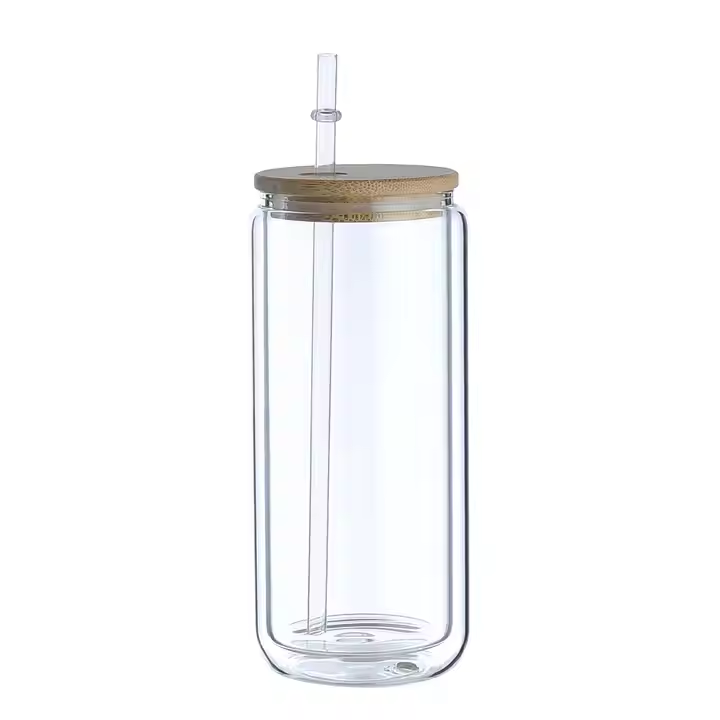 12OZ Snowglobe Glass Can Double Wall Pre-Drilled