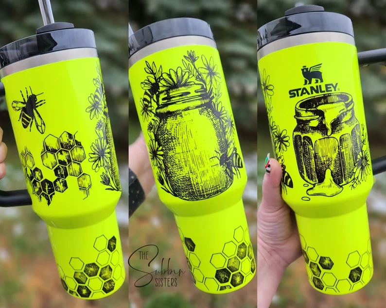 40oz Sublimation Neon Travel Mug With Handle H2.0