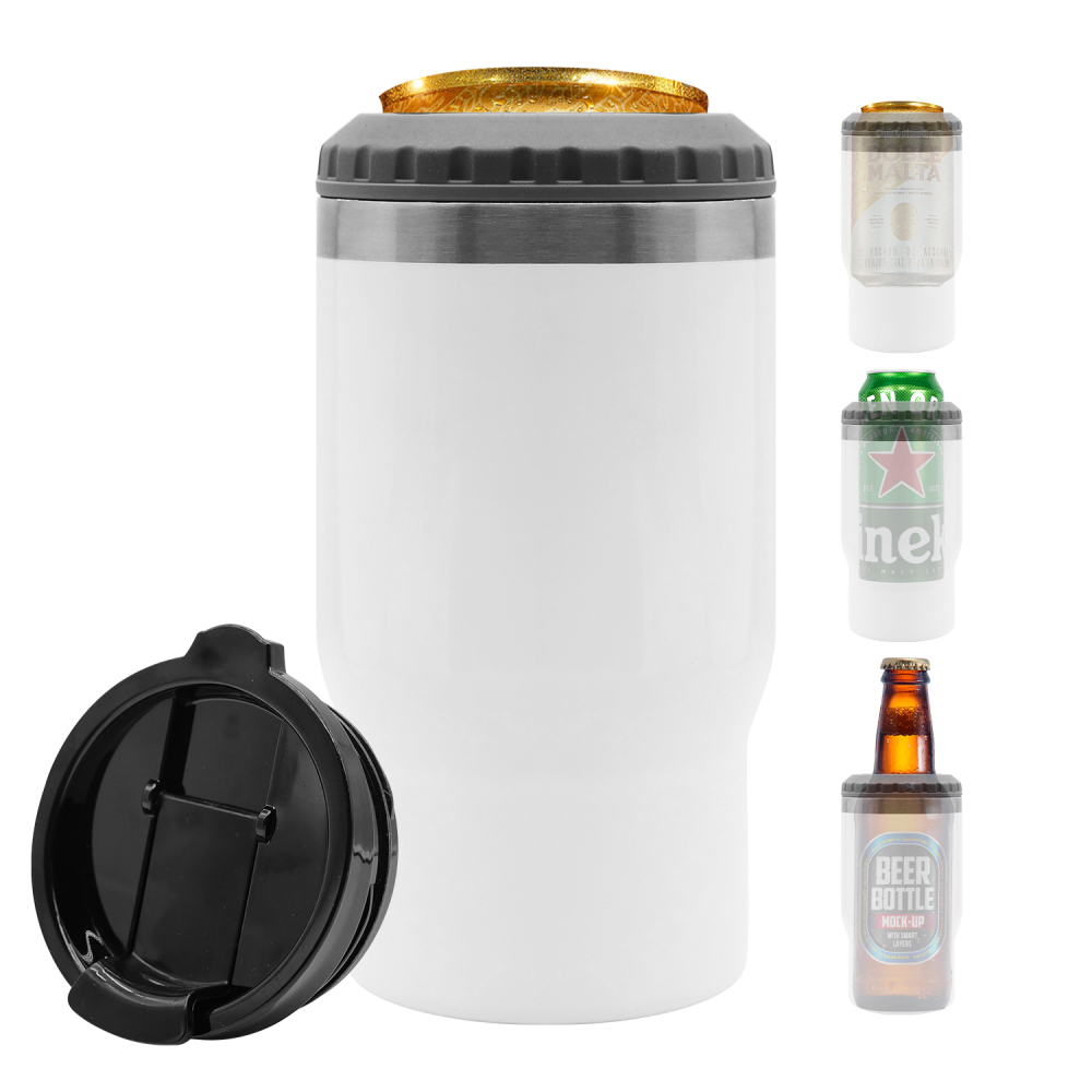 14OZ Stainless Steel Can Cooler With Double Lids
