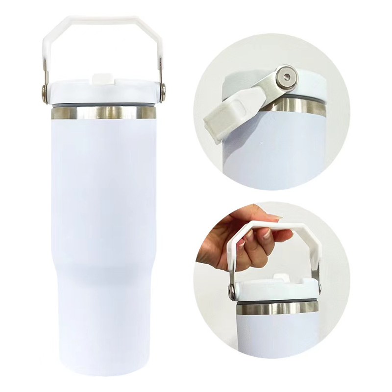 30oz Portable Stainless Steel Tumblers with Handle Travel Mug