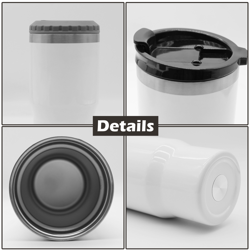 14OZ Stainless Steel Can Cooler With Double Lids