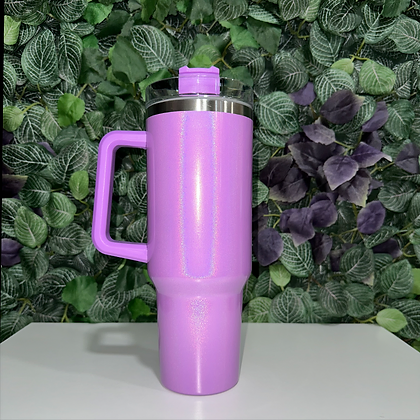 40oz Colored Glitter Sublimation Travel Coffee Mugs with Handle