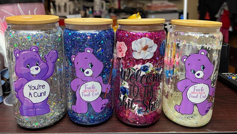 12OZ Snowglobe Glass Can Double Wall Pre-Drilled