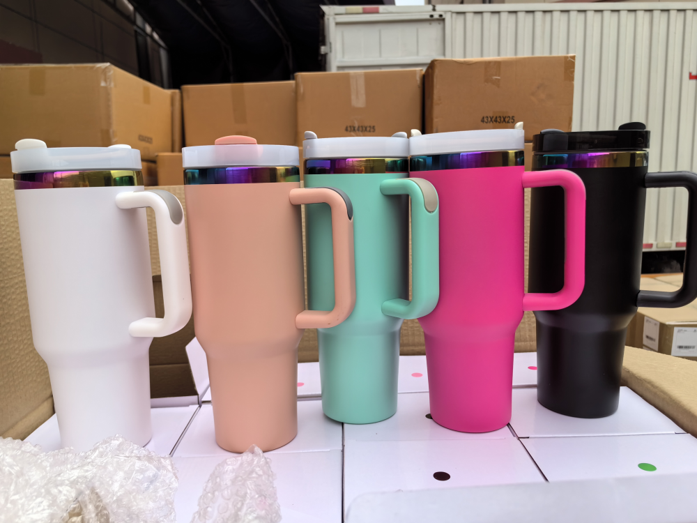 40oz Powder Coated Tumblers Rainbow Quencher Tumbler H2.0