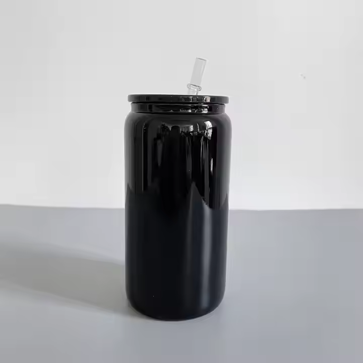 16oz Sublimation Black Can With PP Lids