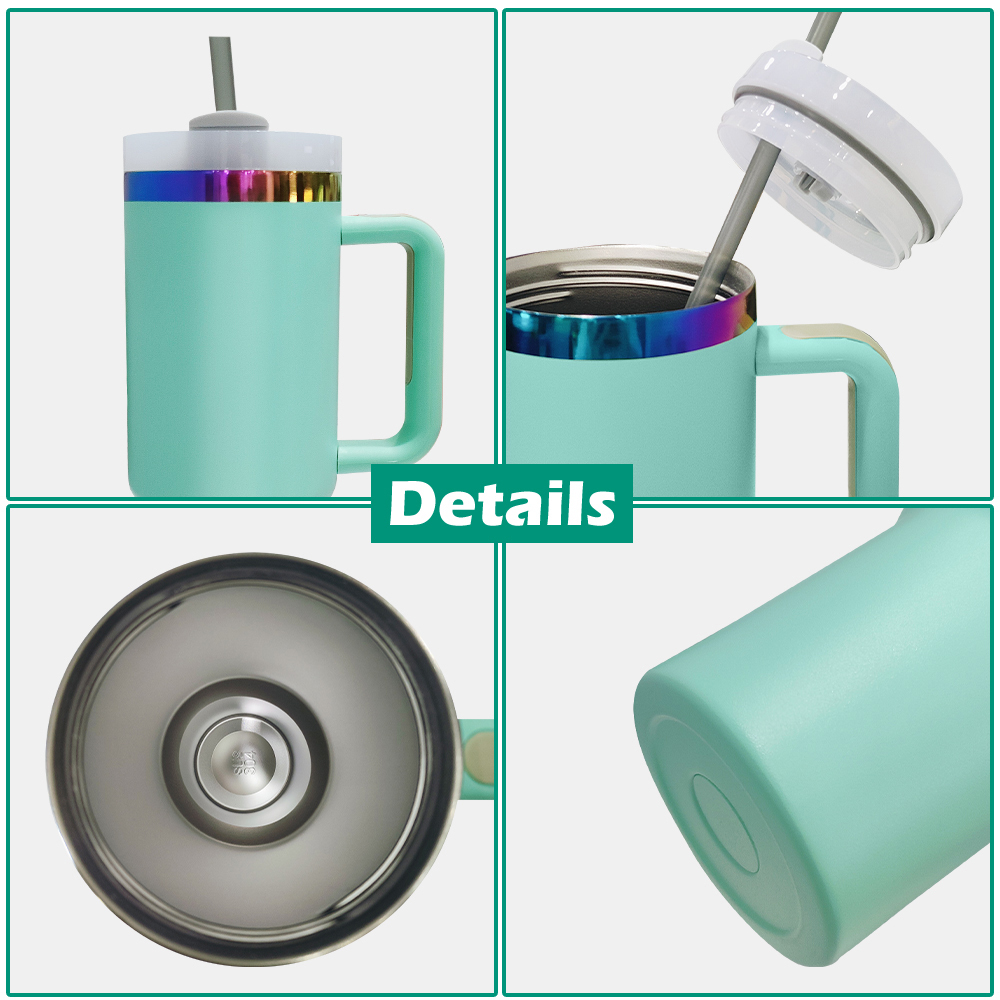 40oz Powder Coated Tumblers Rainbow Quencher Tumbler H2.0