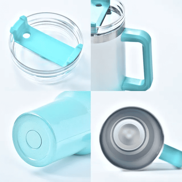 40oz Gradient Glitter Sublimation Travel Coffee Mugs with Handle