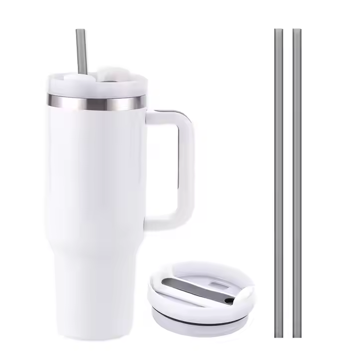 40oz Travel Coffee Mugs With Handle Sublimation Blank Tumblers 2.0