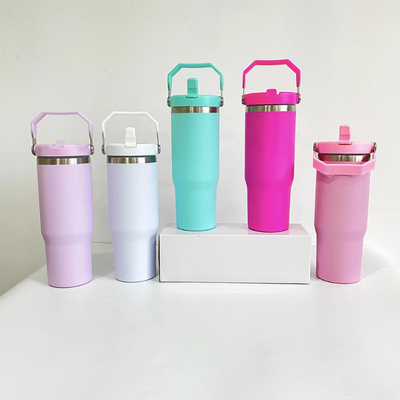 30oz Portable Stainless Steel Tumblers with Handle Travel Mug