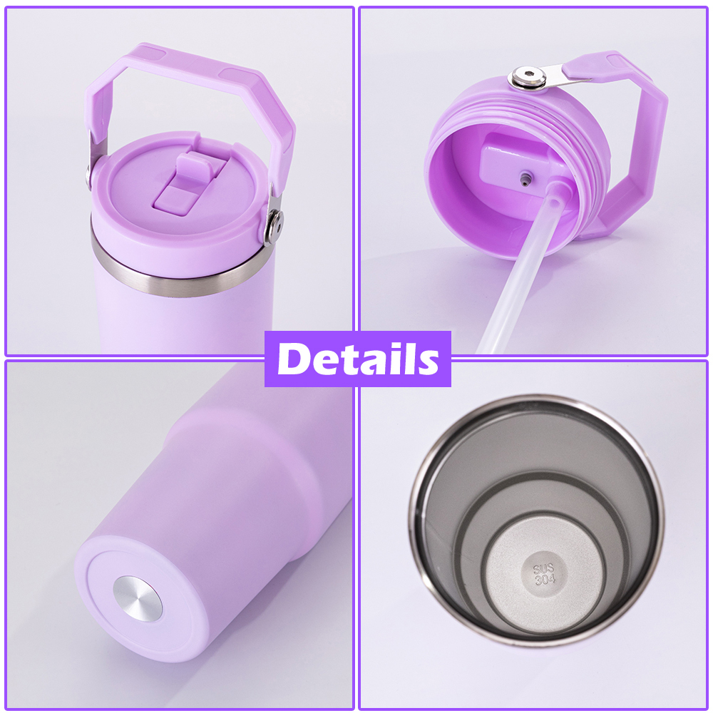 30oz Portable Stainless Steel Tumblers with Handle Travel Mug