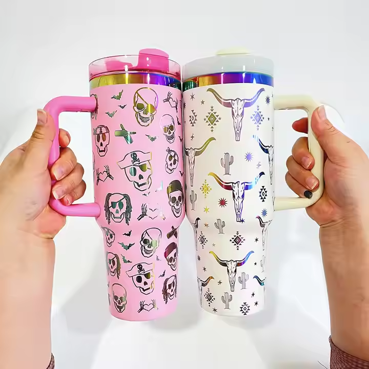 40oz Powder Coated Tumblers Rainbow Quencher Tumbler H2.0