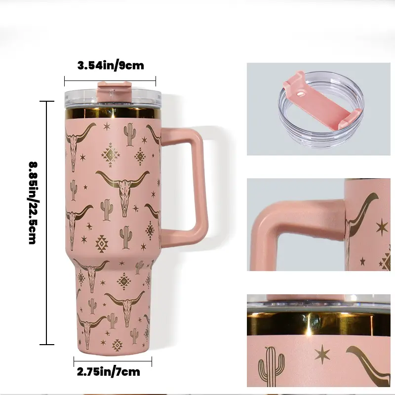 40oz Western Aztec laser engraved Mug