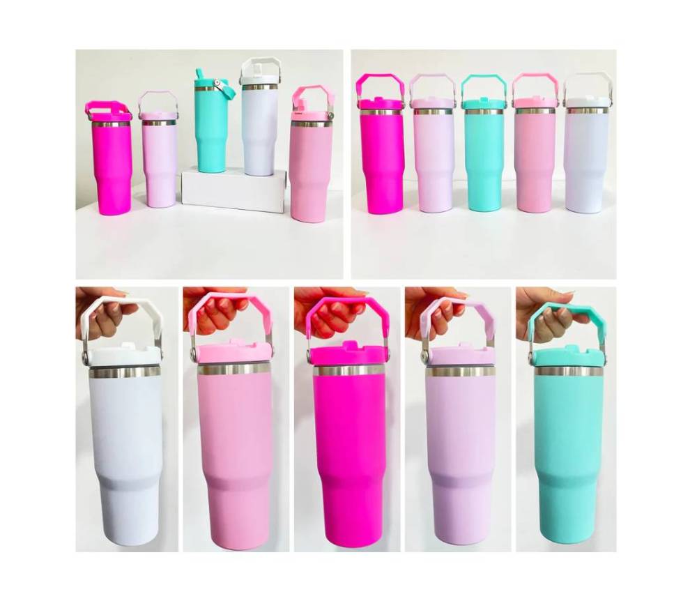 30oz Portable Stainless Steel Tumblers with Handle Travel Mug