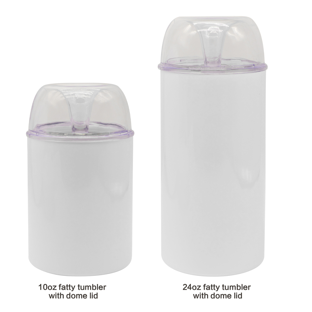 12oz/24oz Round Top Sublimation Cups With Colored Straws