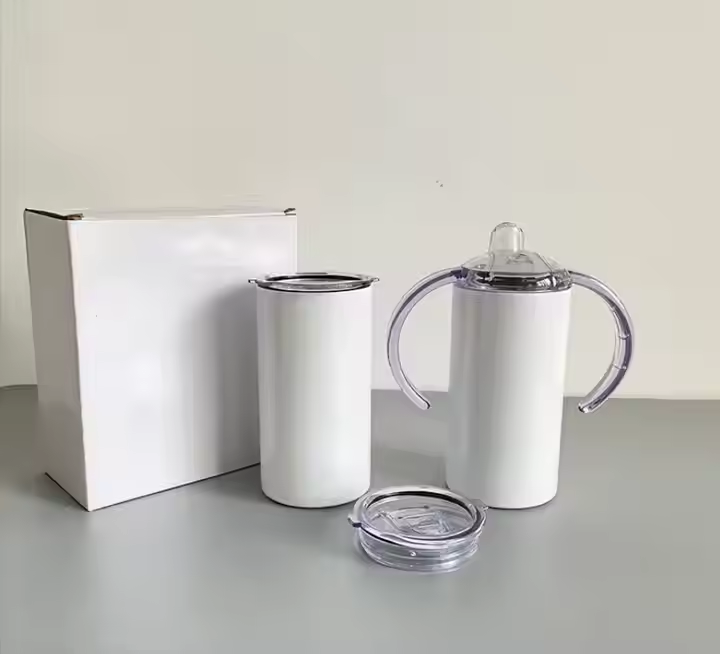 12oz Sublimation Blanks Sippy Cup With 2 Lids