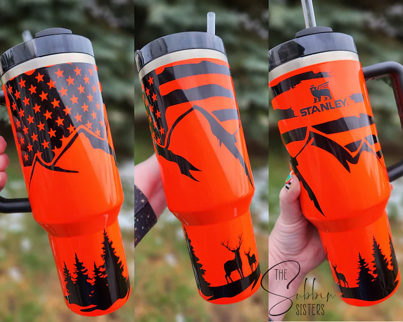 40oz Sublimation Neon Travel Mug With Handle H2.0