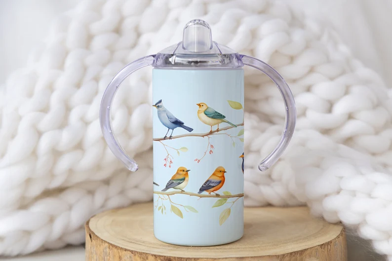 12oz Sublimation Blanks Sippy Cup With 2 Lids