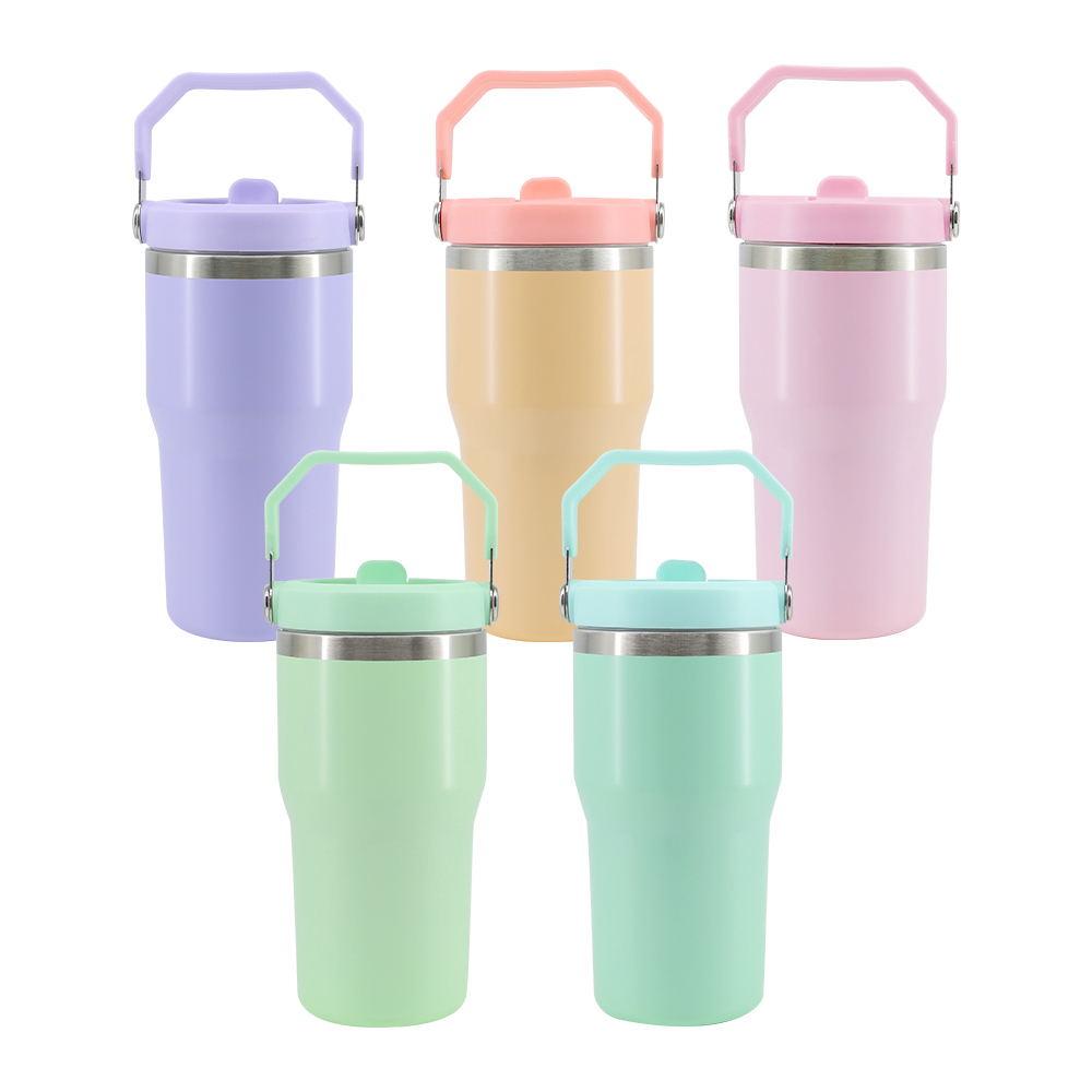 20oz Baby Macaron colored Sublimation Tumbler With Top Handle