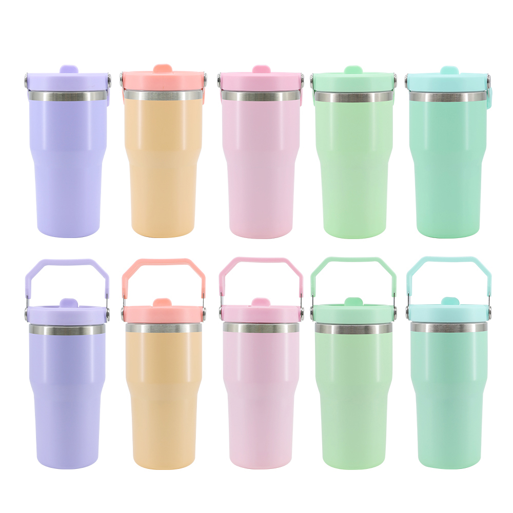 20oz Baby Macaron colored Sublimation Tumbler With Top Handle