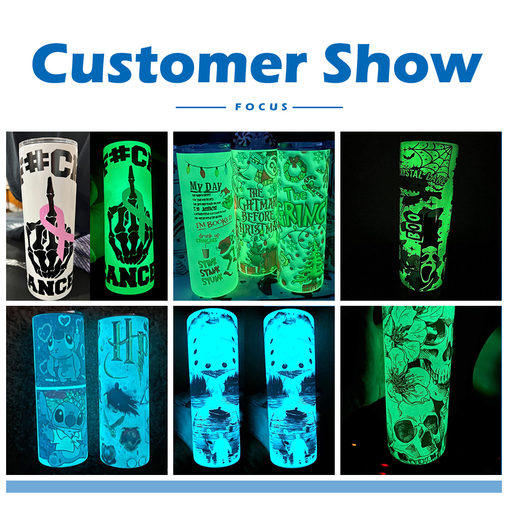 20OZ Glow In The Dark Tumblers Green&Blue