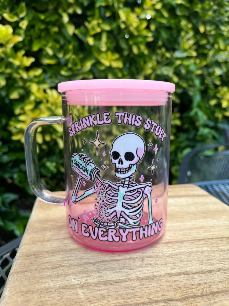Livestream 15oz Sublimation Ombre Glass Mug with Handle