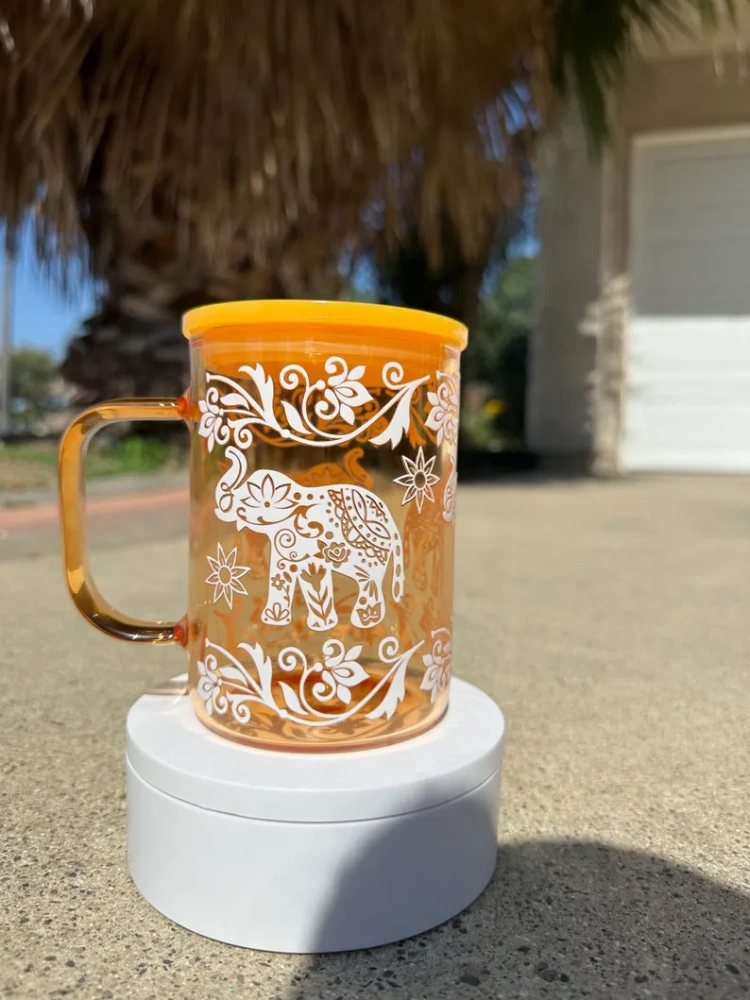 Livestream 15oz Sublimation Ombre Glass Mug with Handle