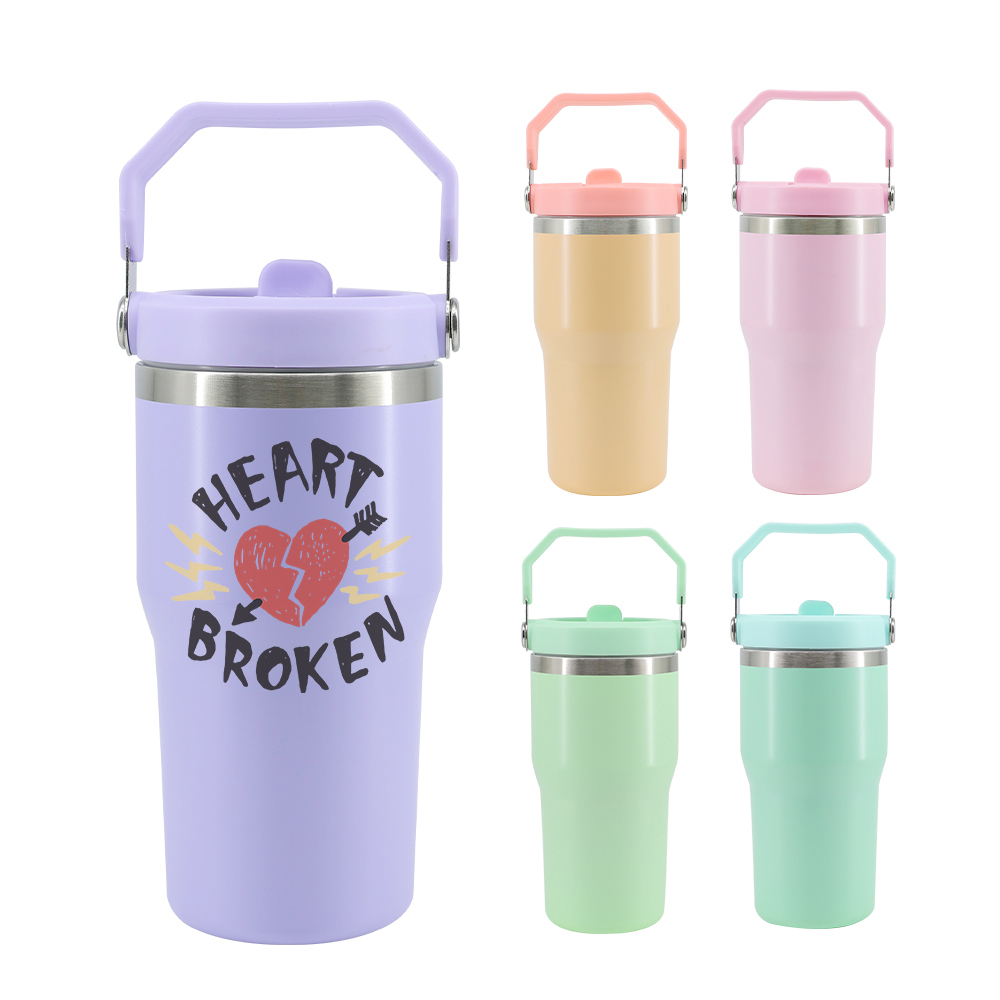 20oz Baby Macaron colored Sublimation Tumbler With Top Handle