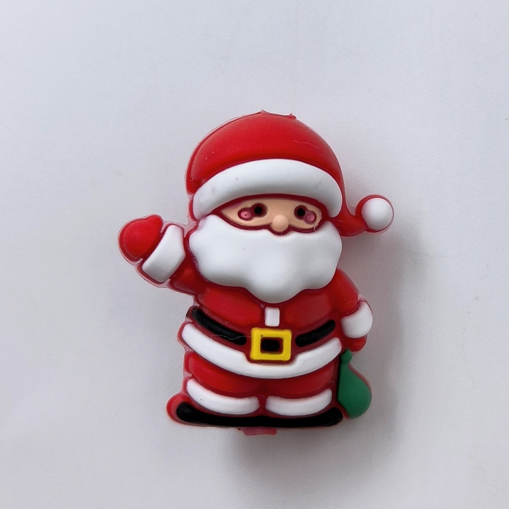 跨境热销圣诞系列新品 3D立体硅胶 卡通 DYI串珠 工厂批发