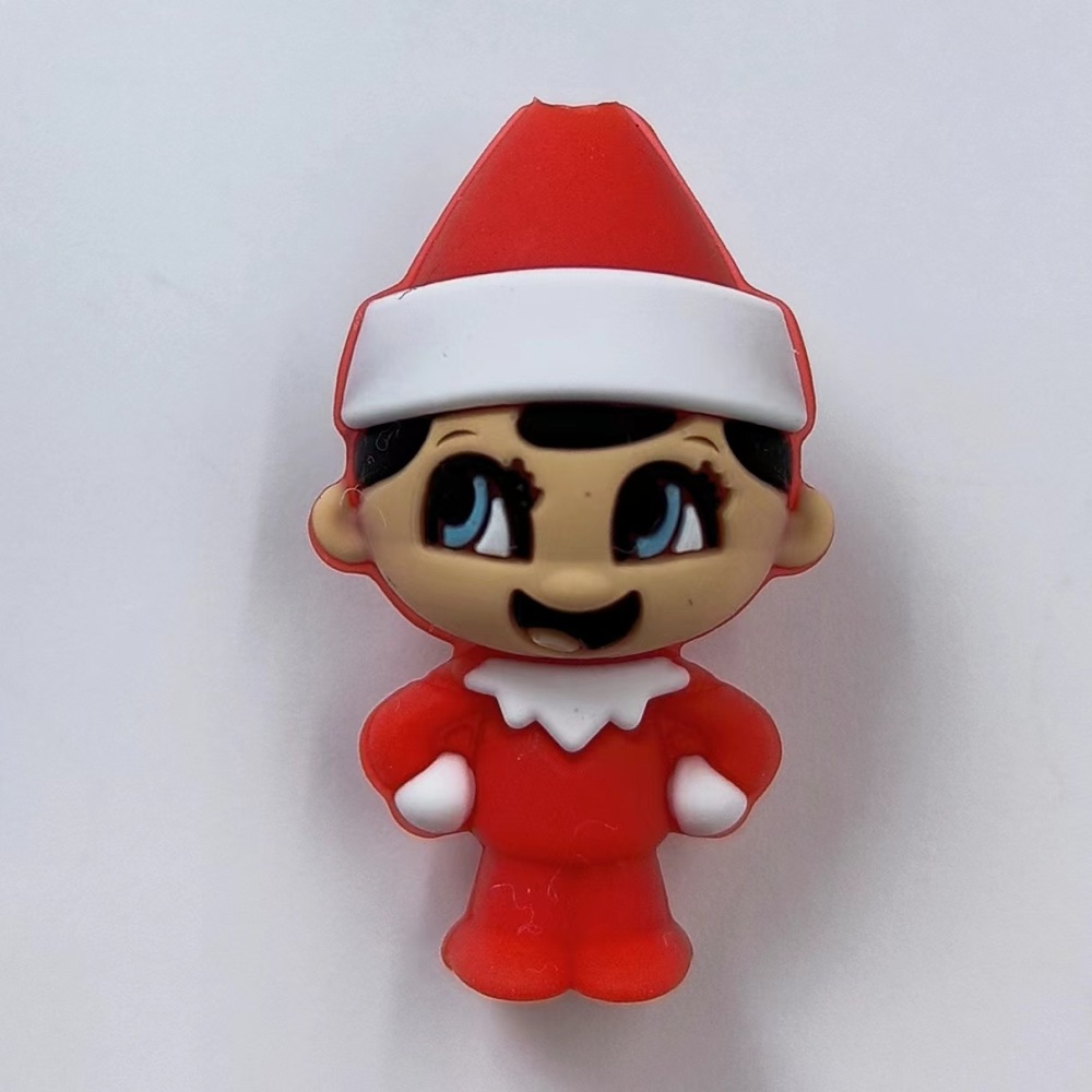 跨境热销圣诞系列新品 3D立体硅胶 卡通 DYI串珠 工厂批发